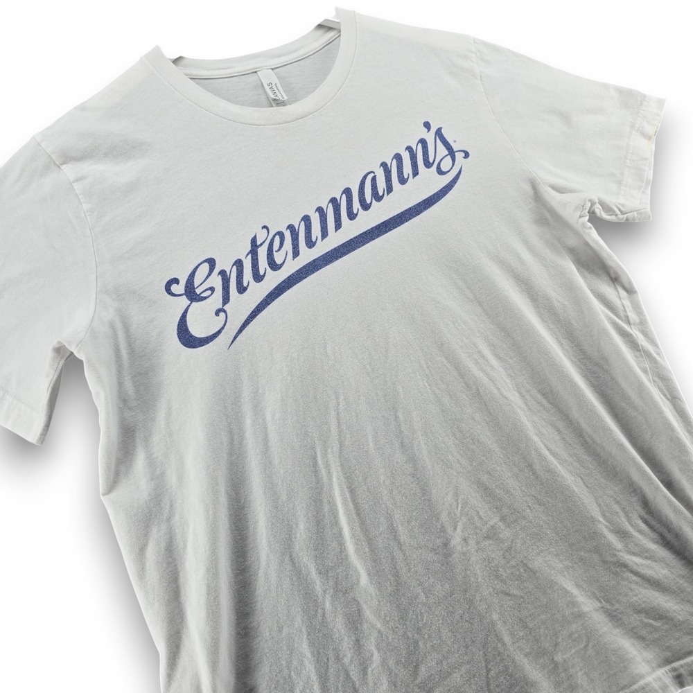 Entenmanns Graphic T Shirt Mens XL White Cotton Short Sleeve Logo Bella Canvas